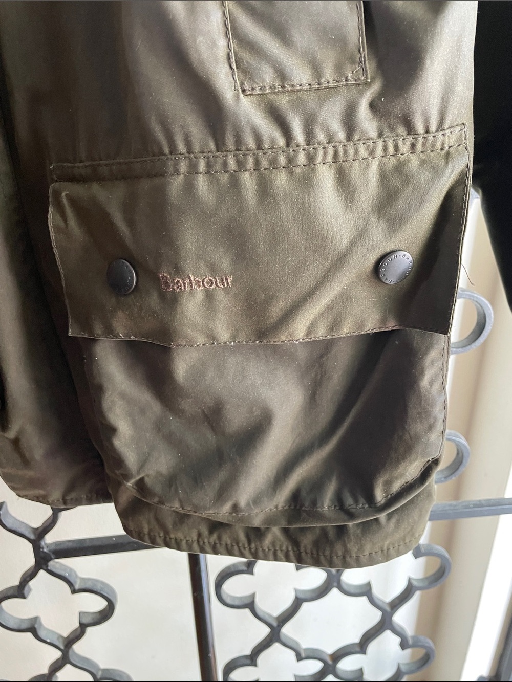 Barbour Olive Green Classic Beaufort Field Jacket with Warm Pile Lining - Picture 5 of 14